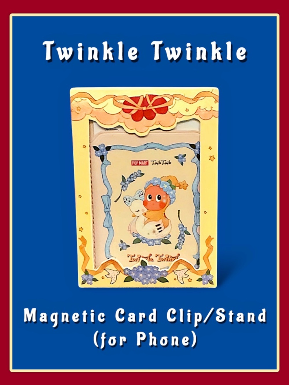Pop Mart Twinkle Twinkle Crush On You Magnetic Phone Card Clip Flower Bearer